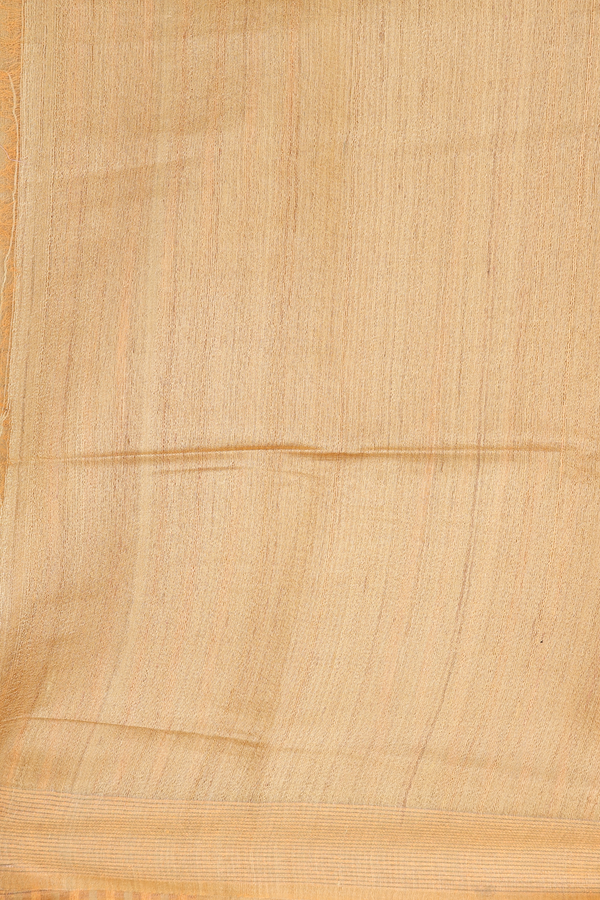 Tussar Silk Saree In Yellow With Floral Buttas