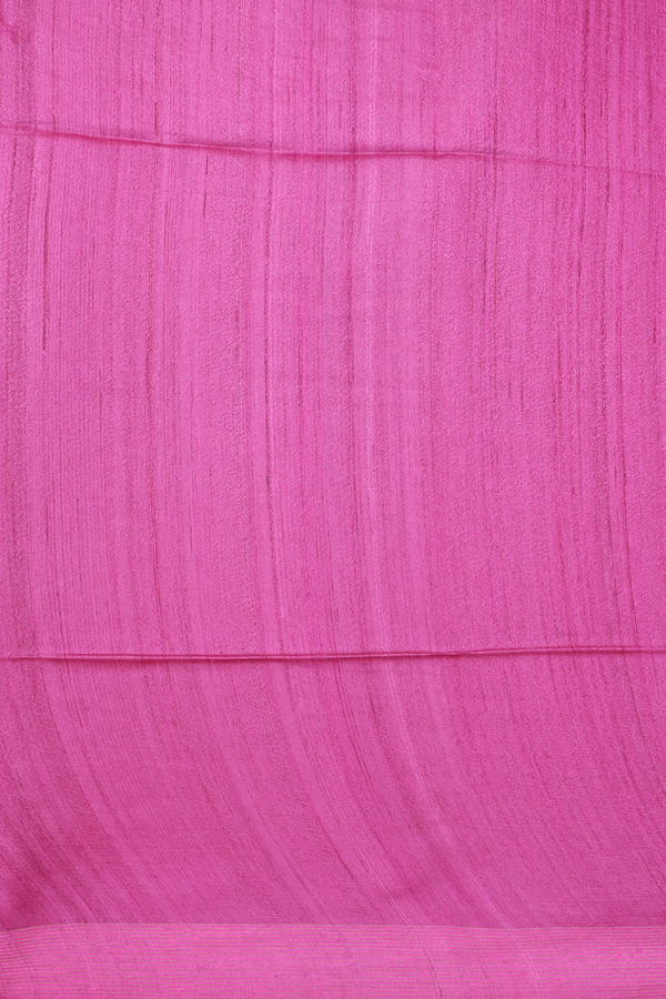 Tussar Silk Saree In Pink With Floral Buttas