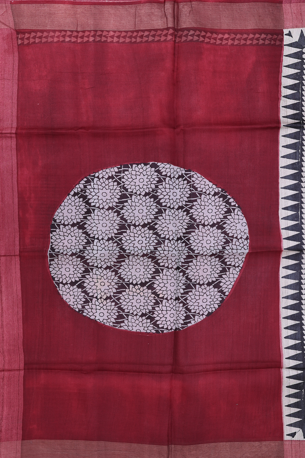 Tussar Silk Saree In Off White With Stripes Design
