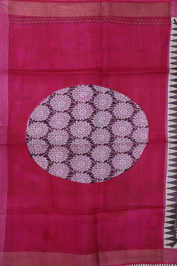 Tussar Silk Saree In Cream Color With Stripes Design