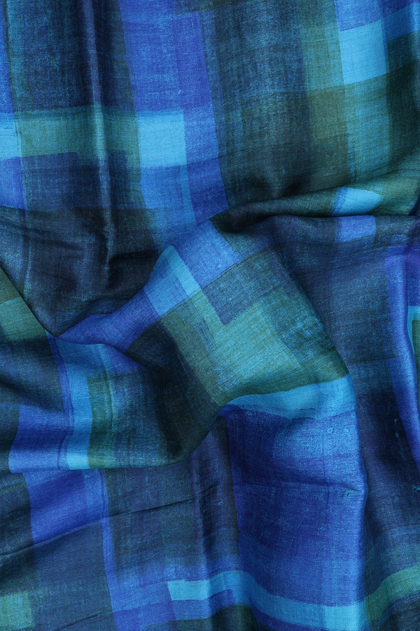Tussar Silk Saree In Multicolor With Printed Design