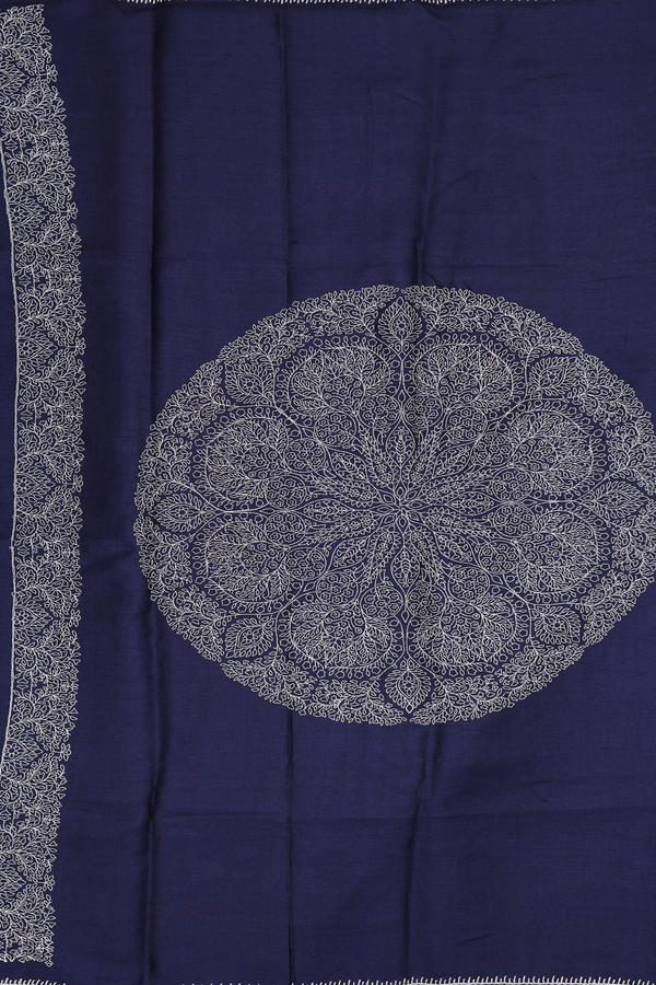 Tussar Silk Saree In Purple With Stripes Design