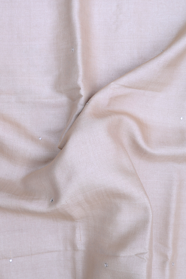 Tussar Silk Saree In Off White With Floral Border