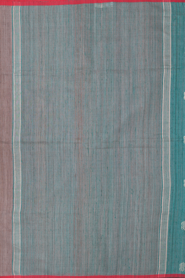 Bailu Silk Saree In Green With Floral Buttas