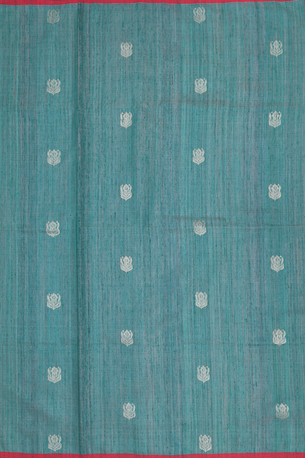 Bailu Silk Saree In Green With Floral Buttas