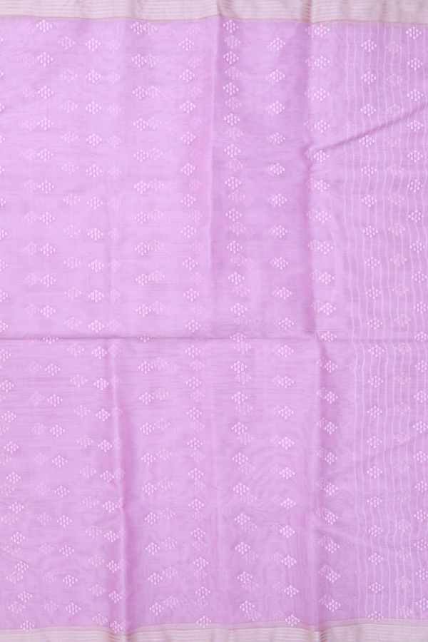 Muslin Bengal Cotton Saree Lilac Pink With Allover Buttas