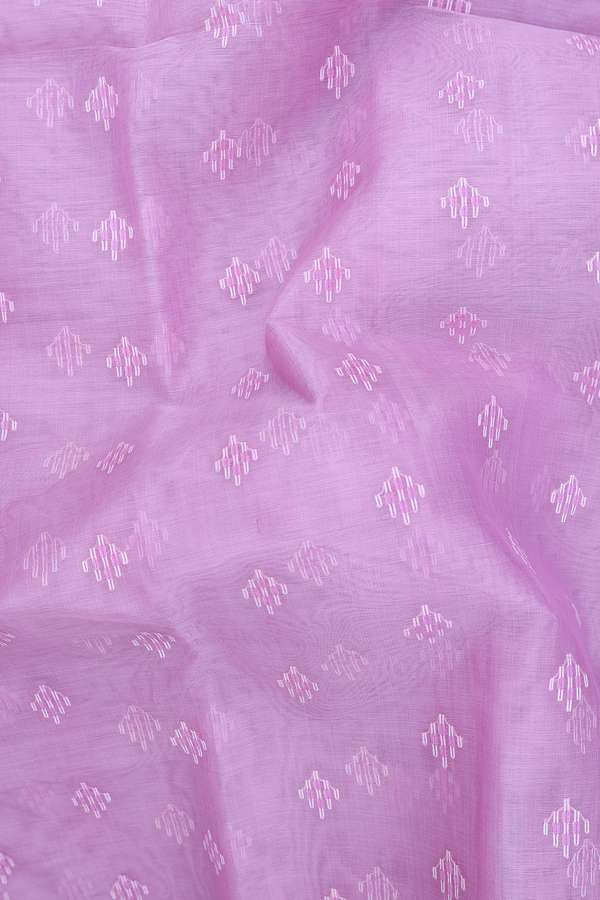 Muslin Bengal Cotton Saree Lilac Pink With Allover Buttas