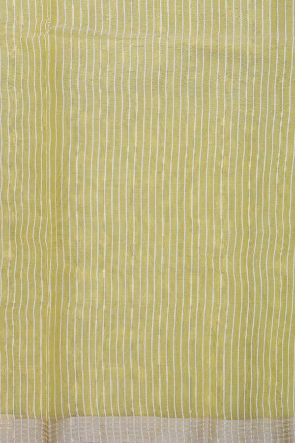 Muslin Bengal Cotton Saree In Yellow With Allover Buttas
