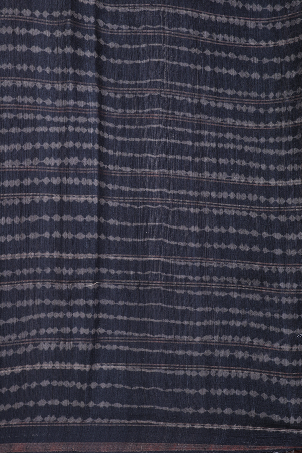 Tussar Silk Saree In Black With Leaf Printed Design