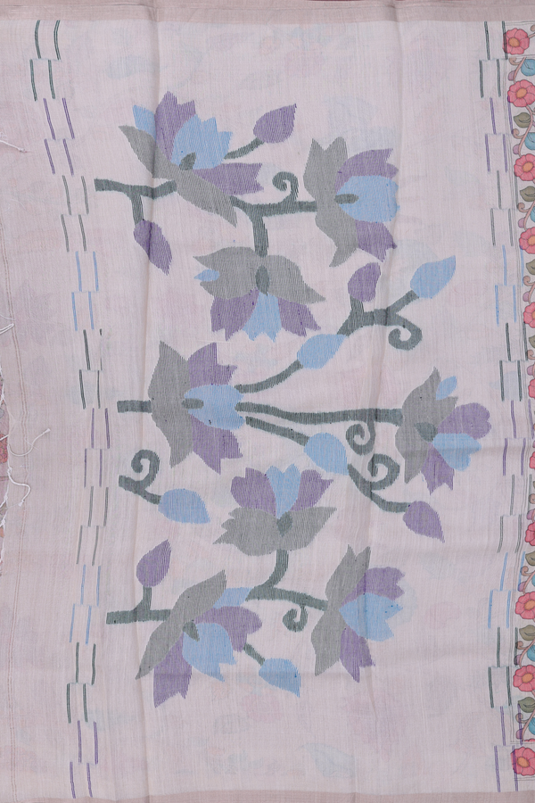 Bailu Silk Saree In Brick Brown With Chamki Work