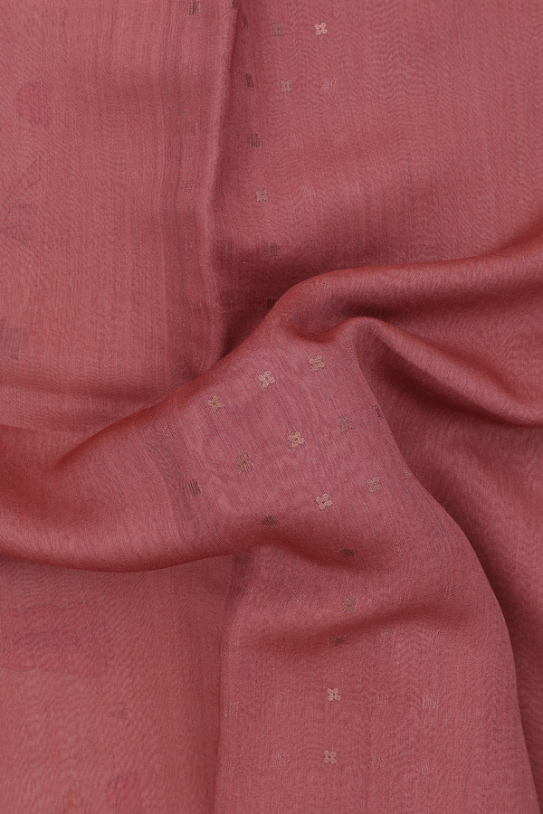 Bailu Silk Saree In Brick Brown With Chamki Work
