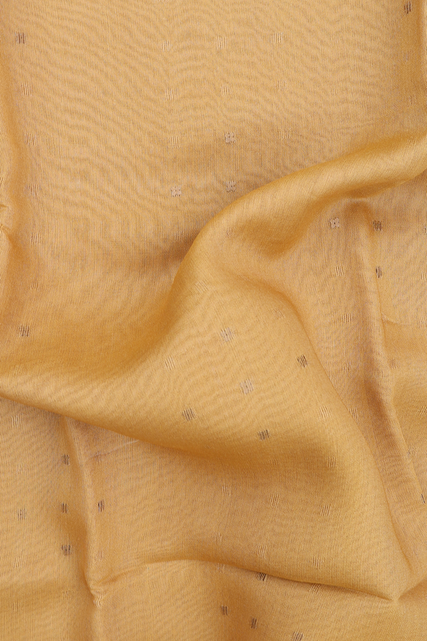 Tussar Silk Saree In Yellow With Chamki Work