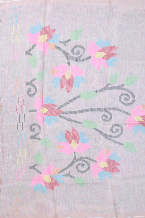 Tussar Silk Saree In Green With Chamki Work