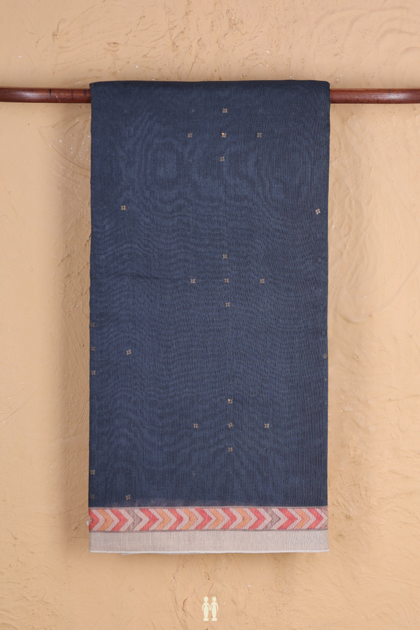 Bailu Silk Saree In Bluish Grey With Chamki Work