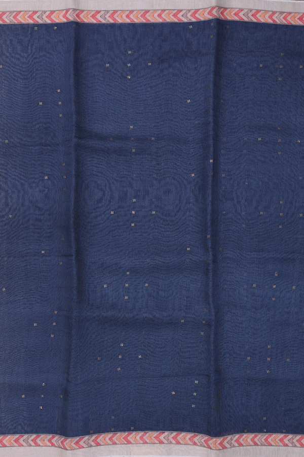 Bailu Silk Saree In Bluish Grey With Chamki Work