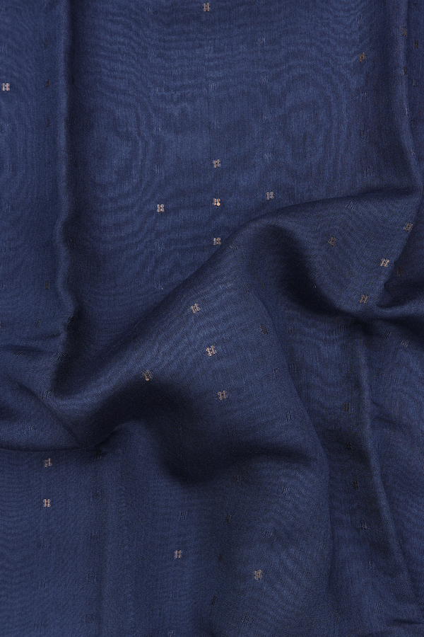 Bailu Silk Saree In Bluish Grey With Chamki Work
