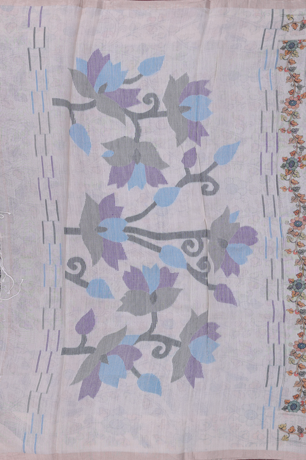 Bailu Silk Saree In Royal Purple With Chamki Work