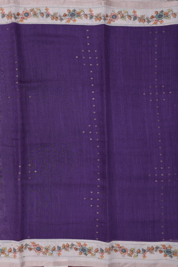 Bailu Silk Saree In Royal Purple With Chamki Work