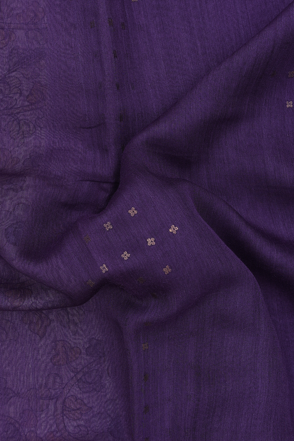 Bailu Silk Saree In Royal Purple With Chamki Work