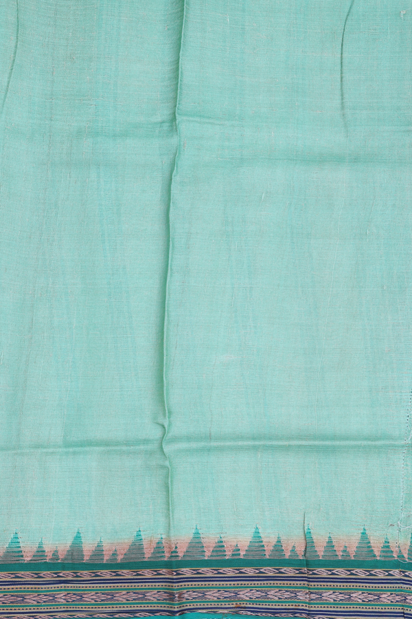 Tussar Silk Saree In Green With Floral Printed Design