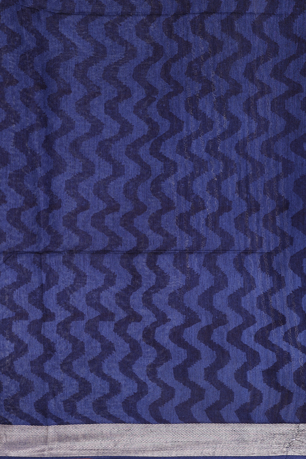 Tussar Silk Saree In Blue With Paisley Design