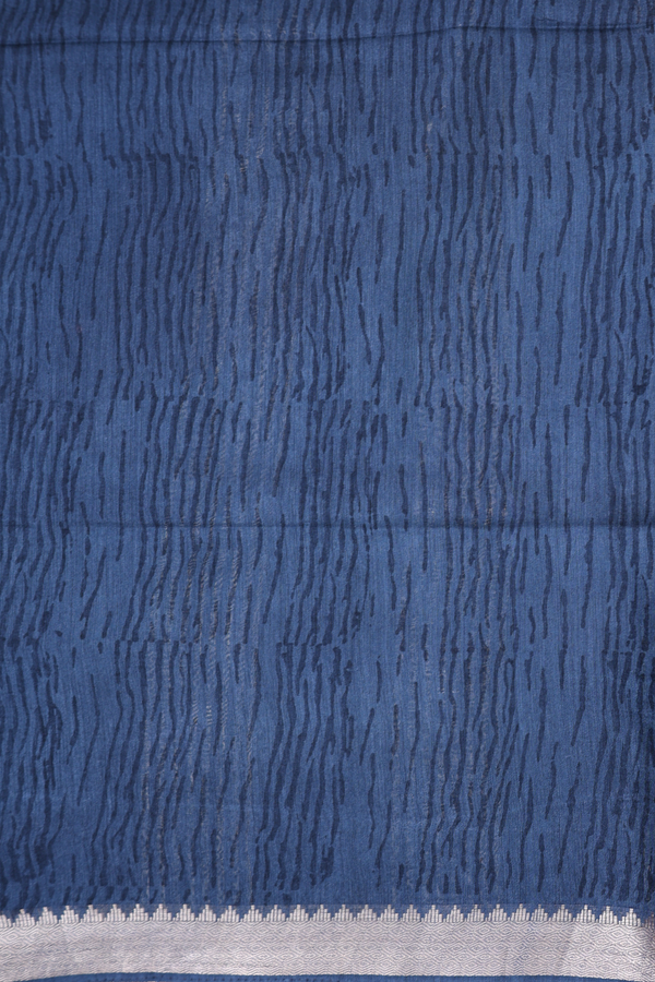 Tussar Silk Saree In Blue With Floral Printed Design