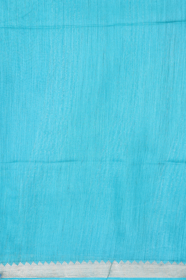 Tussar Silk Saree In Light Blue With Floral Design