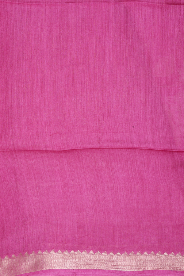 Tussar Silk Saree In Pink With Floral Printed Design