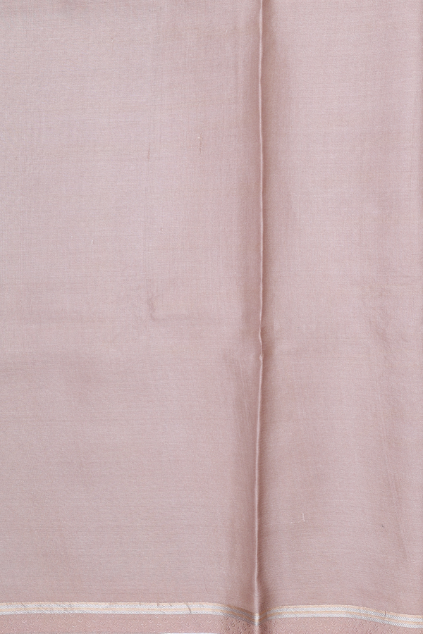 Tussar Silk Saree In Dusty Brown With Floral Design