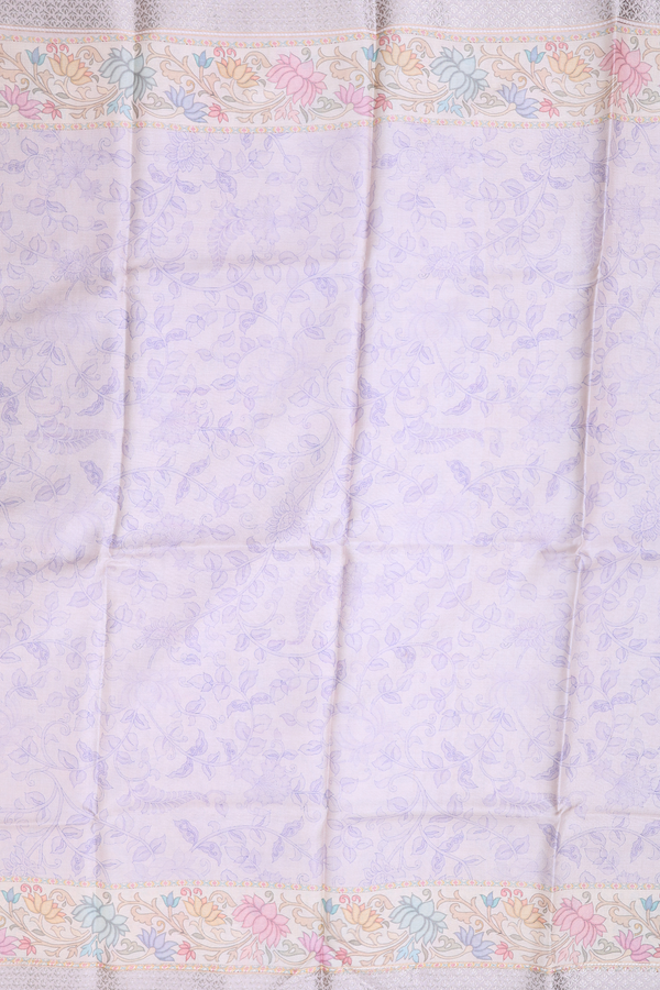 Tussar Silk Saree In Light Pink With Floral Printed Design