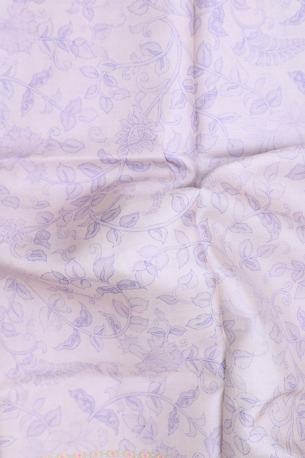 Tussar Silk Saree In Light Pink With Floral Printed Design