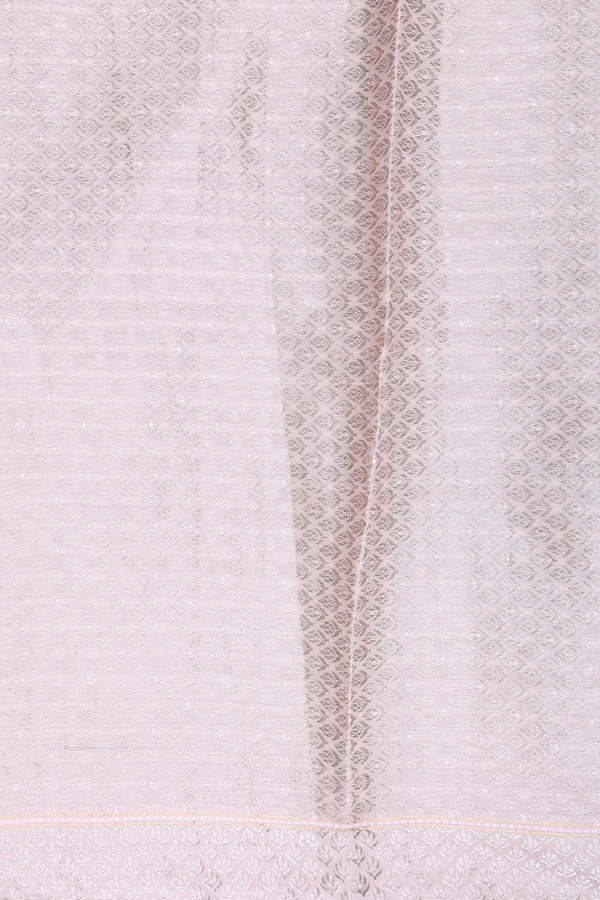 Tussar Silk Saree In Cream And Peach With Floral Design