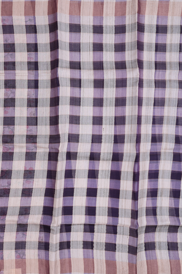 Tussar Silk Saree In Multicolor With Checks Design