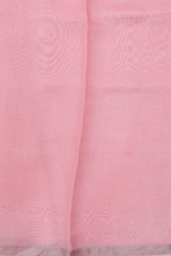Bailu Silk Saree In Peach Pink With Floral Design