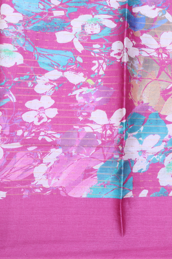 Tussar Silk Saree In Orchid Purple With Stripes Design