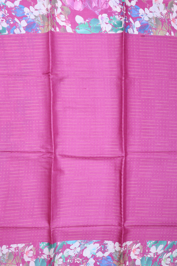 Tussar Silk Saree In Orchid Purple With Stripes Design