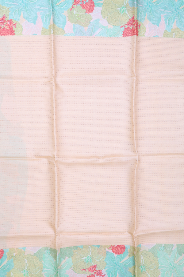 Tussar Silk Saree In Cream Color With Stripes Design