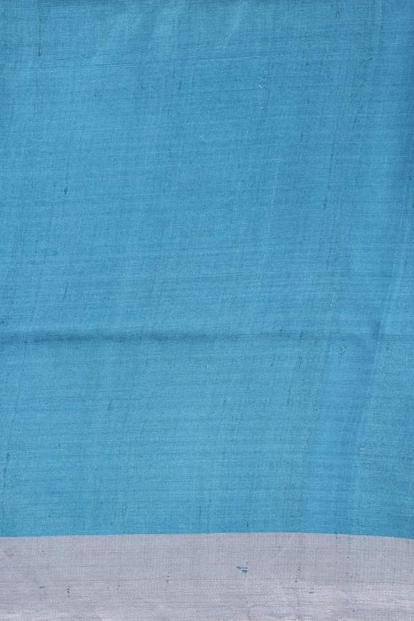 Tussar Silk Saree In Blue With Printed Design