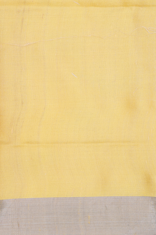Tussar Silk Saree In Yellow With Floral Printed Design