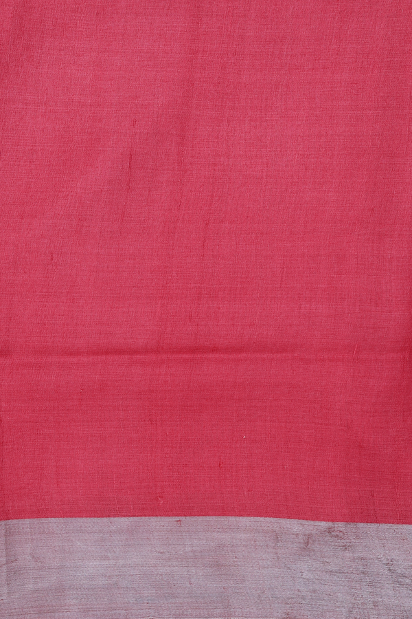 Tussar Silk Saree In Red With Floral Printed Design