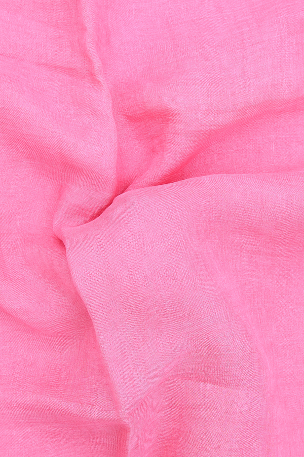 Linen Saree Plain Pink With Zari Border