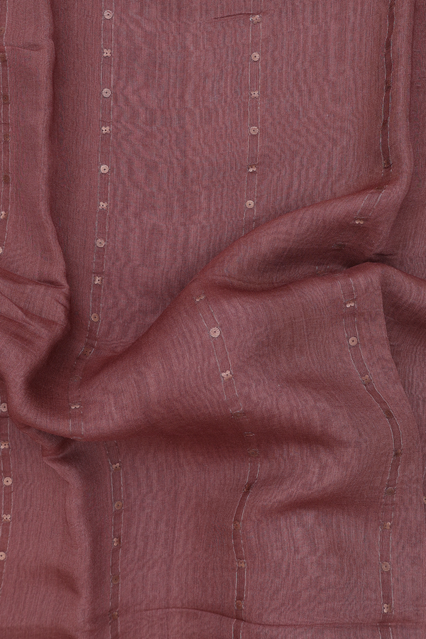 Bailu Silk Saree In Cocoa Brown With Stripes Design