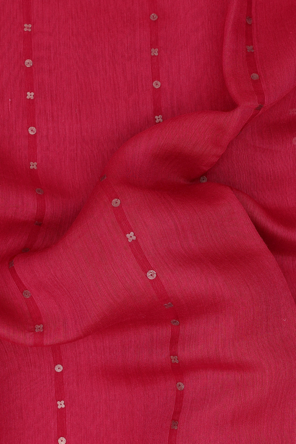 Bailu Silk Saree In Scarlet Red With Stripes Design