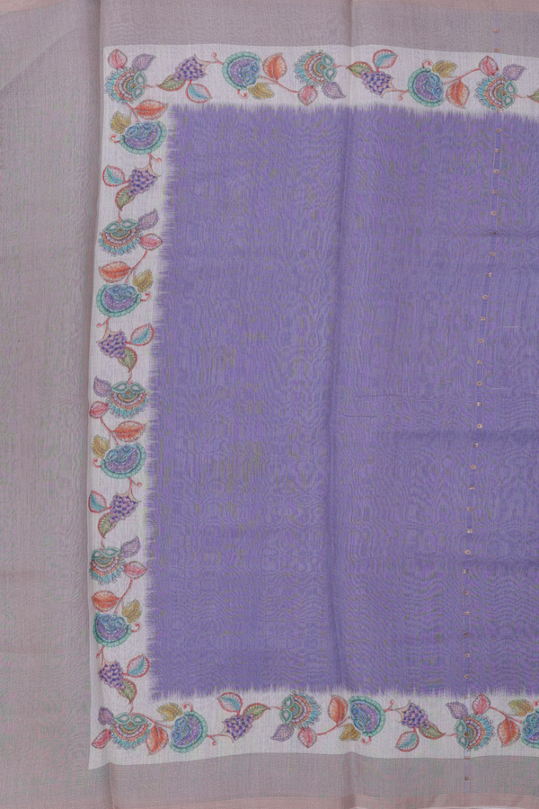 Bailu Silk Saree In Light Purple With Chamki Work