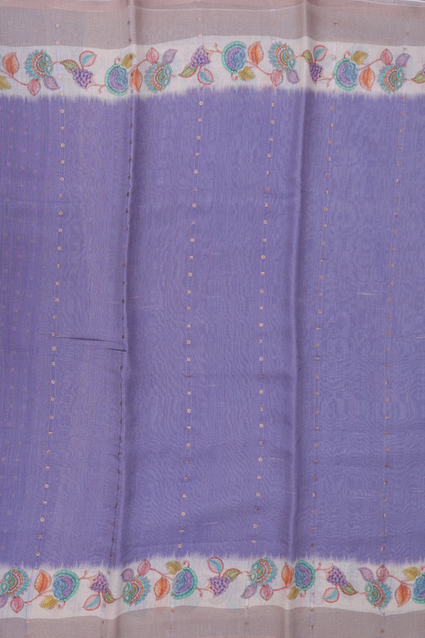 Bailu Silk Saree In Light Purple With Chamki Work