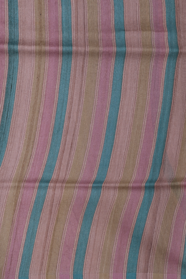 Tussar Silk Saree In Brown With Zari Buttas