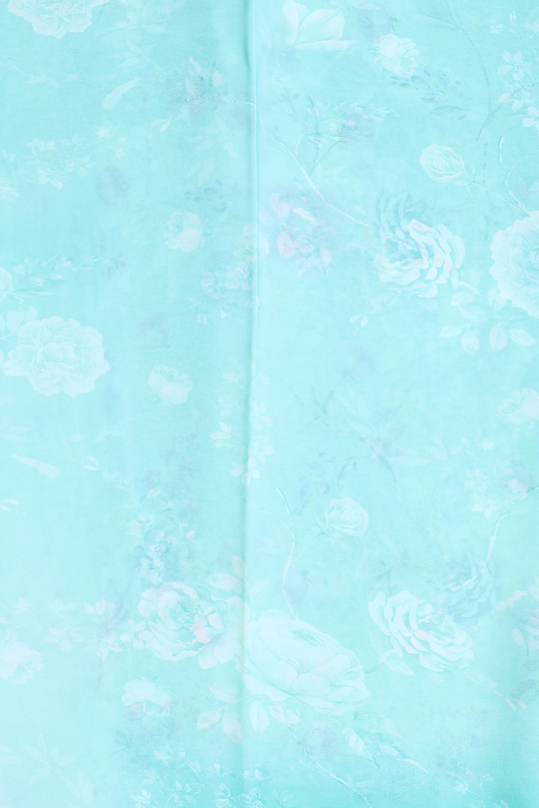 Crepe Saree In Pastel Blue With Floral Printed Design