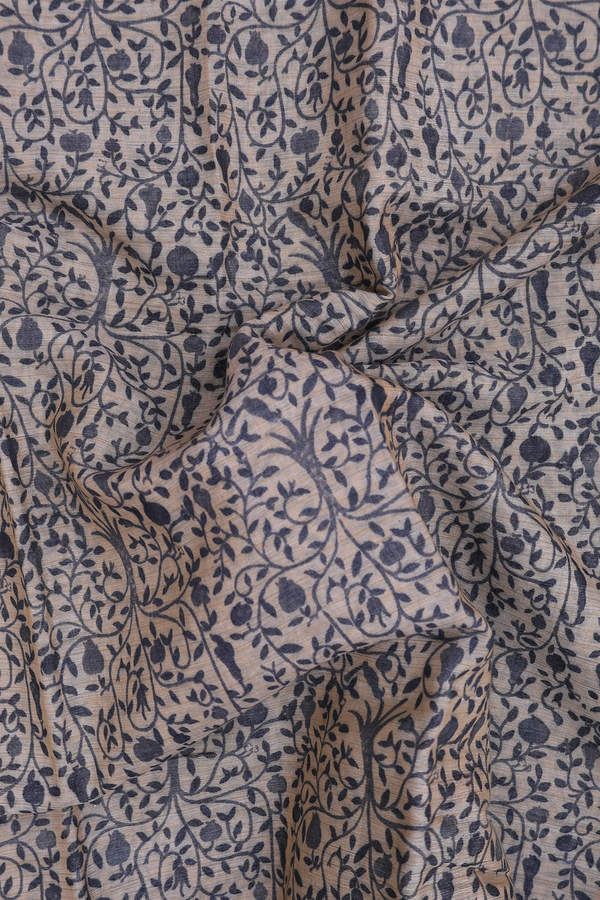 Chanderi Silk Cotton Saree In Cream With Allover Design