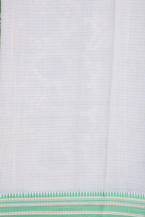 Chanderi Silk Cotton Saree In White With Floral Design