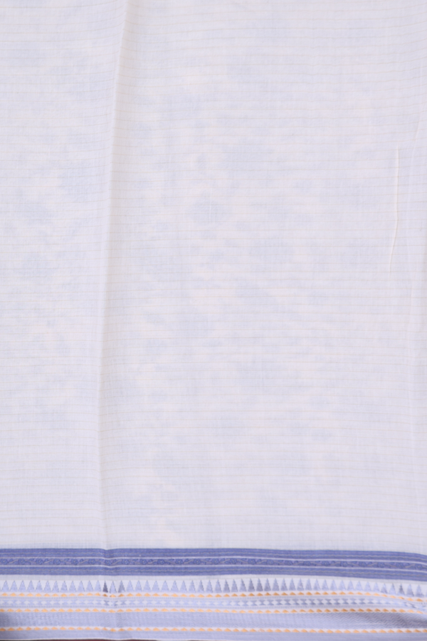 Chanderi Silk Cotton Saree In White With Floral Design